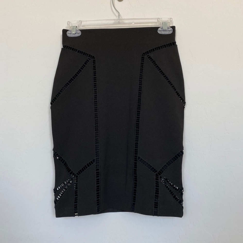H&M crochet black pencil skirt